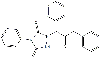 4-Phenyl-1-(1,3-diphenyl-2-oxopropyl)-1,2,4-triazolidine-3,5-dione 结构式