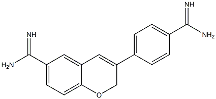 4-(6-Amidino-2H-1-benzopyran-3-yl)benzamidine 结构式