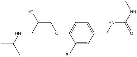 1-Methyl-3-[3-bromo-4-[2-hydroxy-3-[isopropylamino]propoxy]benzyl]urea 结构式