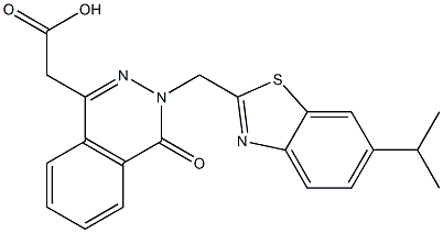 3-[(6-Isopropyl-2-benzothiazolyl)methyl]-3,4-dihydro-4-oxophthalazine-1-acetic acid 结构式