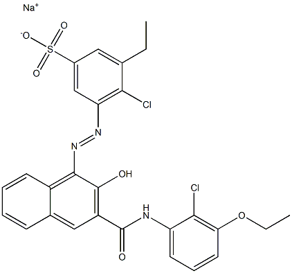 4-Chloro-3-ethyl-5-[[3-[[(2-chloro-3-ethoxyphenyl)amino]carbonyl]-2-hydroxy-1-naphtyl]azo]benzenesulfonic acid sodium salt 结构式