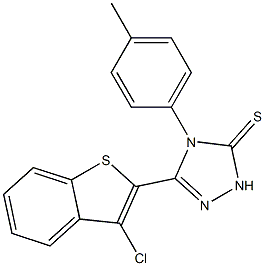 3-(3-Chlorobenzo[b]thiophen-2-yl)-4-(4-methylphenyl)-1H-1,2,4-triazole-5(4H)-thione 结构式