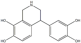 4-(3,4-Dihydroxyphenyl)-1,2,3,4-tetrahydroisoquinoline-7,8-diol 结构式