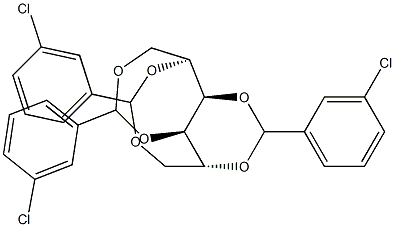 1-O,4-O:2-O,6-O:3-O,5-O-Tris(3-chlorobenzylidene)-D-glucitol 结构式