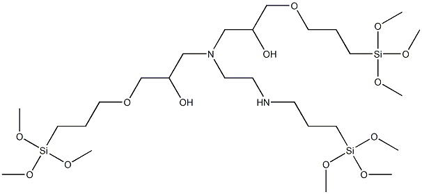 N-[3-(Trimethoxysilyl)propyl]-N',N'-bis[2-hydroxy-3-[3-(trimethoxysilyl)propoxy]propyl]ethylenediamine 结构式