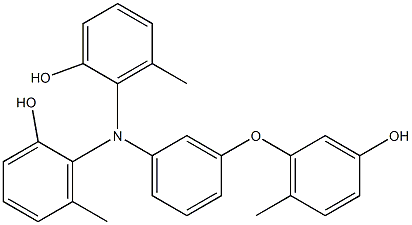 N,N-Bis(2-hydroxy-6-methylphenyl)-3-(3-hydroxy-6-methylphenoxy)benzenamine 结构式