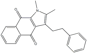 3-(2-Phenylethyl)-1,2-dimethyl-1H-benz[f]indole-4,9-dione 结构式