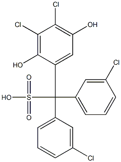 (3,4-Dichloro-2,5-dihydroxyphenyl)bis(3-chlorophenyl)methanesulfonic acid 结构式