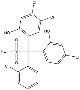 (2-Chlorophenyl)(4-chloro-2-hydroxyphenyl)(3,4-dichloro-6-hydroxyphenyl)methanesulfonic acid 结构式