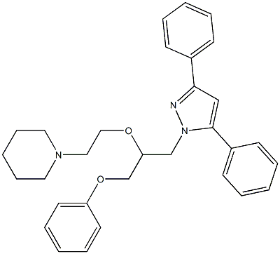 1-[3-Phenoxy-2-[2-(piperidin-1-yl)ethoxy]propyl]-3,5-diphenyl-1H-pyrazole 结构式