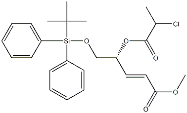 (2E,4R)-4-(2-Chloropropanoyloxy)-5-(tert-butyldiphenylsilyloxy)-2-pentenoic acid methyl ester 结构式