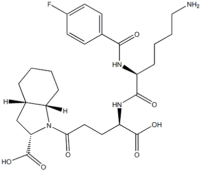 (2S,3aS,7aS)-Octahydro-1-[(4R)-4-[[(2S)-6-amino-2-[4-fluorobenzoylamino]hexanoyl]amino]-4-carboxybutyryl]-1H-indole-2-carboxylic acid 结构式