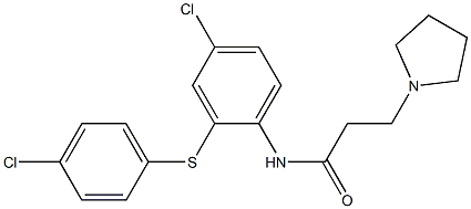 N-[4-Chloro-2-(4-chlorophenylthio)phenyl]-1-pyrrolidinepropionamide 结构式