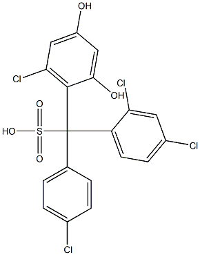 (4-Chlorophenyl)(2,4-dichlorophenyl)(6-chloro-2,4-dihydroxyphenyl)methanesulfonic acid 结构式