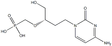 [(S)-3-[(4-Amino-1,2-dihydro-2-oxopyrimidin)-1-yl]-1-(hydroxymethyl)propyloxy]methylphosphonic acid 结构式