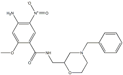 N-(4-Benzylmorpholin-2-ylmethyl)-4-amino-5-nitro-2-methoxybenzamide 结构式