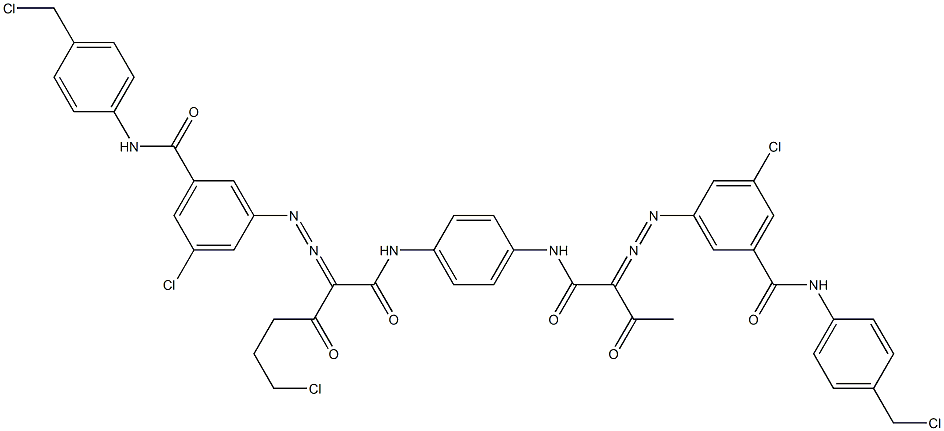 3,3'-[2-(2-Chloroethyl)-1,4-phenylenebis[iminocarbonyl(acetylmethylene)azo]]bis[N-[4-(chloromethyl)phenyl]-5-chlorobenzamide] 结构式