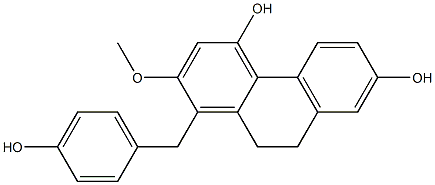 1-(4-Hydroxybenzyl)-2-methoxy-9,10-dihydrophenanthrene-4,7-diol 结构式
