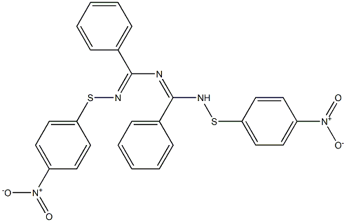 1,5-Bis[(4-nitrophenyl)thio]-2,4-diphenyl-1,3,5-triaza-2,4-pentadiene 结构式
