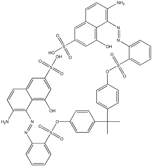 5,5'-[(1-Methylethylidene)bis(4,1-phenyleneoxysulfonyl-2,1-phenyleneazo)]bis(6-amino-4-hydroxy-2-naphthalenesulfonic acid) 结构式