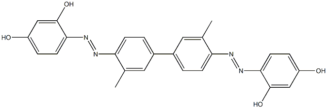 4,4'-[(3,3'-Dimethyl-1,1'-biphenyl-4,4'-diyl)bis(azo)]bis[benzene-1,3-diol] 结构式