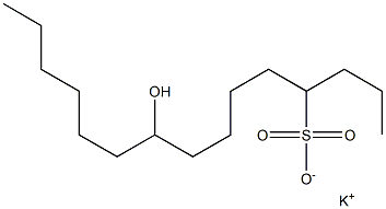 9-Hydroxypentadecane-4-sulfonic acid potassium salt 结构式