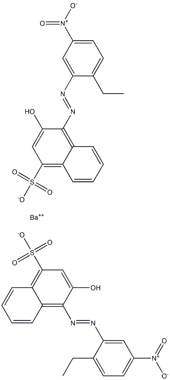Bis[1-[(2-ethyl-5-nitrophenyl)azo]-2-hydroxy-4-naphthalenesulfonic acid]barium salt 结构式