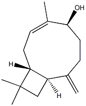 (1R,3Z,5S,9S)-4,11,11-Trimethyl-8-methylenebicyclo[7.2.0]undec-3-en-5-ol 结构式