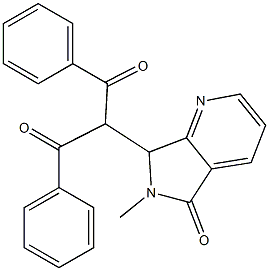 6,7-Dihydro-6-methyl-7-[di(phenylcarbonyl)methyl]-5H-pyrrolo[3,4-b]pyridin-5-one 结构式
