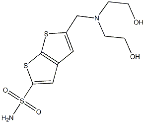 5-[[Bis(2-hydroxyethyl)amino]methyl]thieno[2,3-b]thiophene-2-sulfonamide 结构式