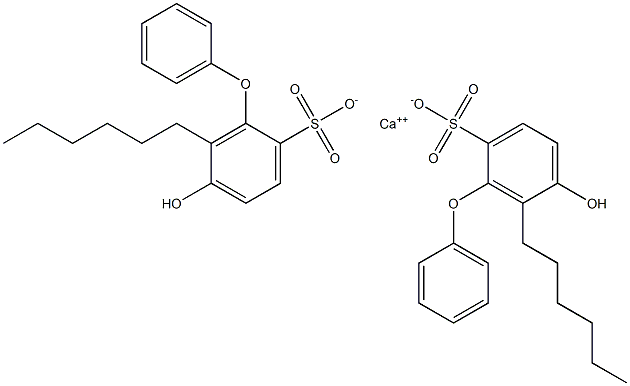 Bis(5-hydroxy-6-hexyl[oxybisbenzene]-2-sulfonic acid)calcium salt 结构式