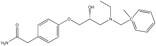 4-[(R)-2-Hydroxy-3-[1-methylethyl(phenylmethyl)amino]propoxy]benzeneacetamide 结构式