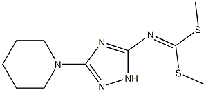 (3-Piperidino-1H-1,2,4-triazol-5-yl)imidodithiocarbonic acid dimethyl ester 结构式