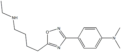 3-[4-(Dimethylamino)phenyl]-5-[4-(ethylamino)butyl]-1,2,4-oxadiazole 结构式