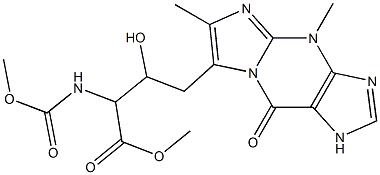 2-(Methoxycarbonylamino)-3-hydroxy-4-(4,6-dimethyl-9-oxo-4,9-dihydro-1H-imidazo[1,2-a]purine-7-yl)butyric acid methyl ester 结构式