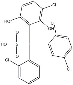 (2-Chlorophenyl)(2,5-dichlorophenyl)(3-chloro-2,6-dihydroxyphenyl)methanesulfonic acid 结构式