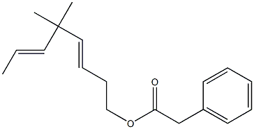 Phenylacetic acid 5,5-dimethyl-3,6-octadienyl ester 结构式