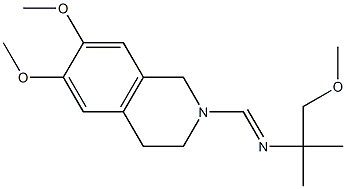 1,2,3,4-Tetrahydro-6,7-dimethoxy-2-[[(2-methoxy-1,1-dimethylethyl)imino]methyl]isoquinoline 结构式