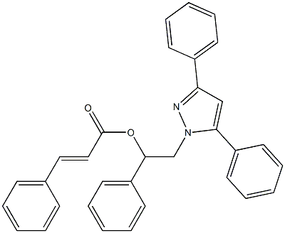 (E)-3-Phenylacrylic acid [1-phenyl-2-(3,5-diphenyl-1H-pyrazol-1-yl)ethyl] ester 结构式