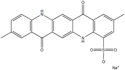 5,7,12,14-Tetrahydro-2,9-dimethyl-7,14-dioxoquino[2,3-b]acridine-4-sulfonic acid sodium salt 结构式