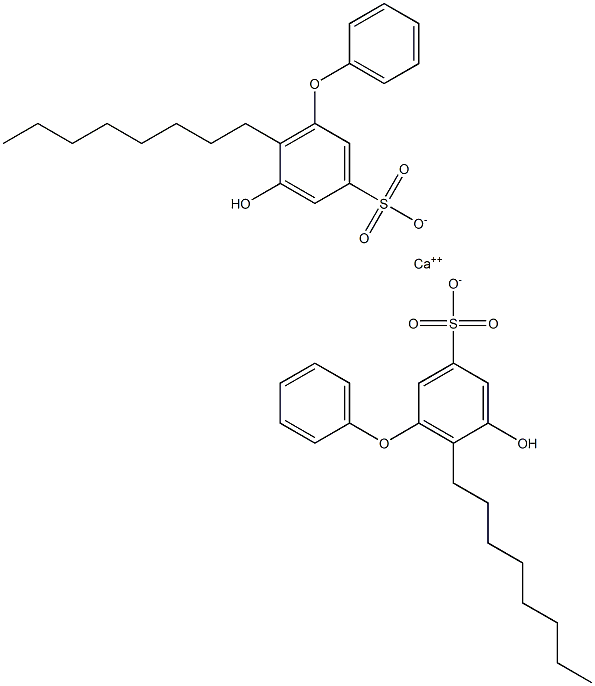 Bis(5-hydroxy-6-octyl[oxybisbenzene]-3-sulfonic acid)calcium salt 结构式