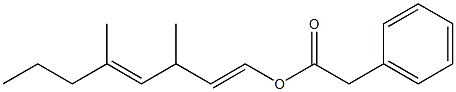 Phenylacetic acid 3,5-dimethyl-1,4-octadienyl ester 结构式