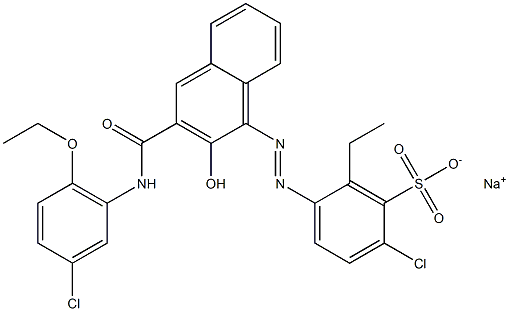 2-Chloro-6-ethyl-5-[[3-[[(3-chloro-6-ethoxyphenyl)amino]carbonyl]-2-hydroxy-1-naphtyl]azo]benzenesulfonic acid sodium salt 结构式