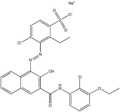 4-Chloro-2-ethyl-3-[[3-[[(2-chloro-3-ethoxyphenyl)amino]carbonyl]-2-hydroxy-1-naphtyl]azo]benzenesulfonic acid sodium salt 结构式