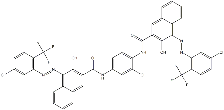 N,N'-(2-Chloro-1,4-phenylene)bis[1-[[3-chloro-6-(trifluoromethyl)phenyl]azo]-2-hydroxy-3-naphthalenecarboxamide] 结构式