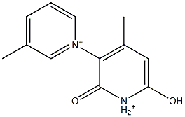 1',2'-Dihydro-6'-hydroxy-3,4'-dimethyl-2'-oxo-1,3'-bipyridin-1-ium 结构式