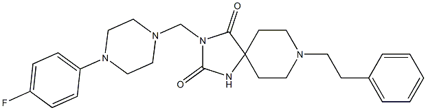 8-Phenethyl-3-[[4-(4-fluorophenyl)piperazino]methyl]-1,3,8-triazaspiro[4.5]decane-2,4-dione 结构式