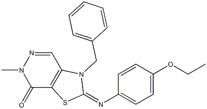 2-(4-Ethoxyphenylimino)-3-benzyl-2,3-dihydro-6-methylthiazolo[4,5-d]pyridazin-7(6H)-one 结构式