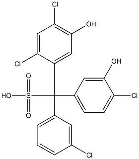 (3-Chlorophenyl)(4-chloro-3-hydroxyphenyl)(2,4-dichloro-5-hydroxyphenyl)methanesulfonic acid 结构式