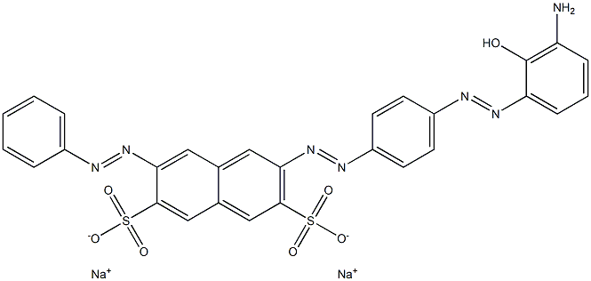 7-Phenylazo-2-[4-(amino-hydroxy-phenylazo)-phenylazo]-naphthalene-3,6-disulfonic acid disodium salt 结构式